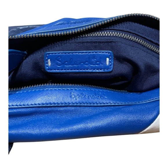 Splendid Blue and White Leather Color Block Crossbody Bag - Picture 6 of 6